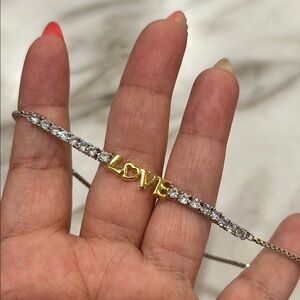 Gold and Silver Love Bracelet